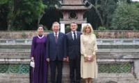 Vietnamese Party General Secretary, French President visit Vietnam's first national university