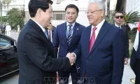 State President meets Speaker of Egyptian House of Representatives in Cairo