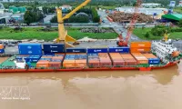 First container ship on direct Nanning-Can Tho route arrives in Can Tho