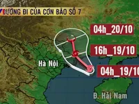 Bão số 7 cách Quảng Ninh - Hải Phòng 210km về phía Đông Nam