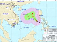 Bão số 9 Tokage trên Biển Đông giật cấp 10-11 có khả năng mạnh thêm