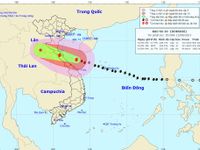 16h hôm nay (15/9), bão số 10 sẽ ở trên đất liền các tỉnh từ Nghệ An đến Quảng Trị