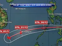 Ngày 30/12, áp thấp nhiệt đới đi vào Biển Đông, có thể mạnh lên thành bão