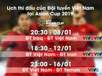 Lịch thi đấu và tường thuật trực tiếp của ĐT Việt Nam tại Asian Cup 2019