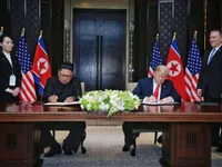 US President and North Korean leader sign historic agreement