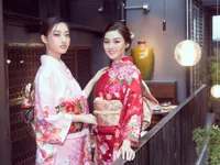 Hoa hậu Lương Thùy Linh - Á hậu Tường San diện kimono 'đọ sắc'