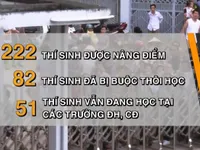 51 thí sinh được nâng điểm thi vẫn đang học tại các trường ĐH, CĐ