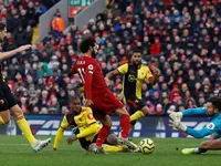 Salah strikes twice as Liverpool sink struggling Watford