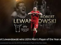 Robert Lewandowski giành giải cầu thủ xuất sắc nhất năm của UEFA