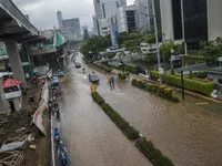 Widespread flooding hits Jakarta