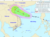 Vùng áp thấp trên Biển Đông đã mạnh lên thành áp thấp nhiệt đới