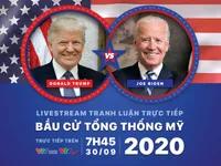 TRỰC TIẾP: Tranh luận Donald Trump và Joe Biden trong cuộc đua bầu cử Tổng thống Mỹ 2020 (7h45 ngày 30/9)