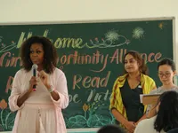 Former US first lady visits Cần Giuộc High School