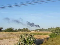 Wind turbine destroyed by fire in Bình Thuận