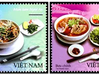 Bún bò Huế, miến lươn xuất hiện trong bộ tem Ẩm thực Việt Nam