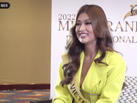 Thiên Ân tự tin thi phỏng vấn kín Miss Grand International 2022