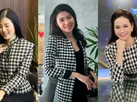 Diện họa tiết kẻ houndstooth sành điệu như các MC, BTV