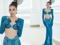 Hoa hậu Tiểu Vy 'nóng bỏng' tại Họp báo Chung khảo Miss World Vietnam 2022