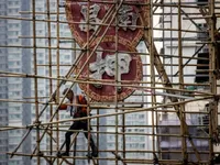 Độc đáo kỹ thuật xây nhà bằng giàn giáo tre tại Hong Kong (Trung Quốc)