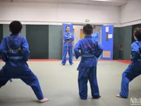 Young female Overseas Vietnamese martial artist promotes practice of Vovinam in France