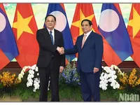 Vietnamese, Lao PMs join in working session in Hanoi