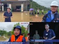 Tinh thần dấn thân, lăn xả của đội ngũ làm báo VTV trong bão lũ