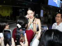 Hoa hậu Thanh Thủy bật khóc ở sân bay khi lên đường thi Miss International 2024