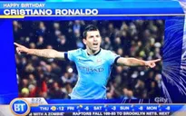 Đài truyền hình nhầm C.Ronaldo với... Aguero