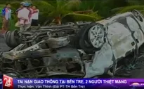 Bến Tre: Xe cấp cứu "đụng" xe máy khiến 2 người thiệt mạng