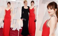 Chia tay bạn trai, sao phim "50 sắc thái" đến Oscar 2015 với mẹ