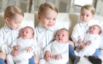Thích thú với hình ảnh của hai em bé Hoàng gia