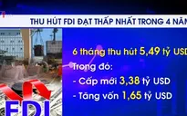 Thu hút vốn FDI 6 tháng đầu năm giảm mạnh