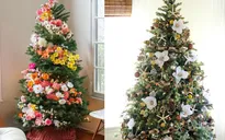 Độc đáo những cây thông Noel phủ ngập hoa