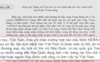 Bộ Y tế ra công văn hỏa tốc phòng chống MERS