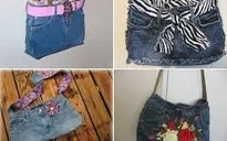 Độc đáo với túi xách tái chế từ quần jean cũ