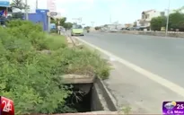 Quốc lộ 51: Hàng loạt tấm đan che nắp cống bị mất