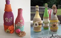 Ý tưởng trang trí thú vị sử dụng chai thủy tinh và chai nhựa