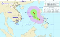 Bão Tokage cách đảo Song Tử Tây (Trường Sa) khoảng 450 km