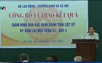 Trao kết quả ADN cho gia đình 99 liệt sỹ hy sinh tại Lào