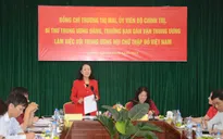 Đồng chí Trương Thị Mai làm việc với Trung ương Hội Chữ Thập đỏ Việt Nam
