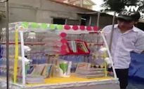 Học sinh Bình Định sáng chế giá sách chống lụt