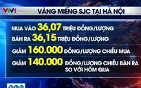 Giá vàng trong nước đồng loạt giảm mạnh theo thế giới