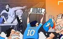 Góc biếm họa: Maradona nặng lời ví hậu bối Higuain là kẻ Judas