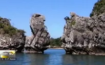 Hòn Thiên Nga - Vịnh Bái Tử Long bị sạt lở mất phần đầu