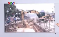 Quảng Ninh vỡ đường ống nước khi đang thi công Quốc lộ 18