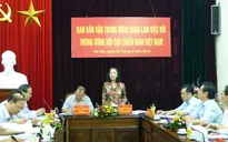 Đồng chí Trương Thị Mai làm việc với Trung ương Hội Cựu chiến binh Việt Nam