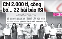2.000 tỷ đồng cho 22 bài báo trên tạp chí khoa học