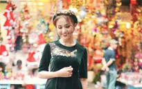 Vân Hugo khoe vẻ đẹp rạng ngời trên phố đông Hà Nội