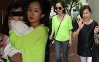 Dương Mịch một mình đưa con tới trường