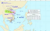 Tâm bão số 2 nằm trên vùng biển các tỉnh Thanh Hóa - Hà Tĩnh